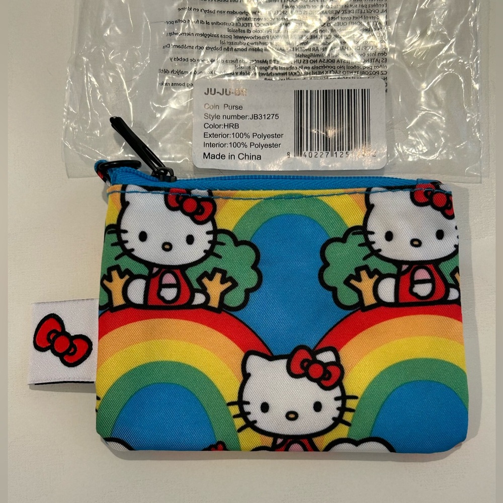 New JuJuBe Hello Kitty Rainbow Coin Purse Limited Edition 4x3 In New In Package